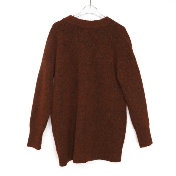 Madewell Cowen Cardigan Sweater Oversized Knit in Burnt Orange Extra Small - Picture 9 of 13